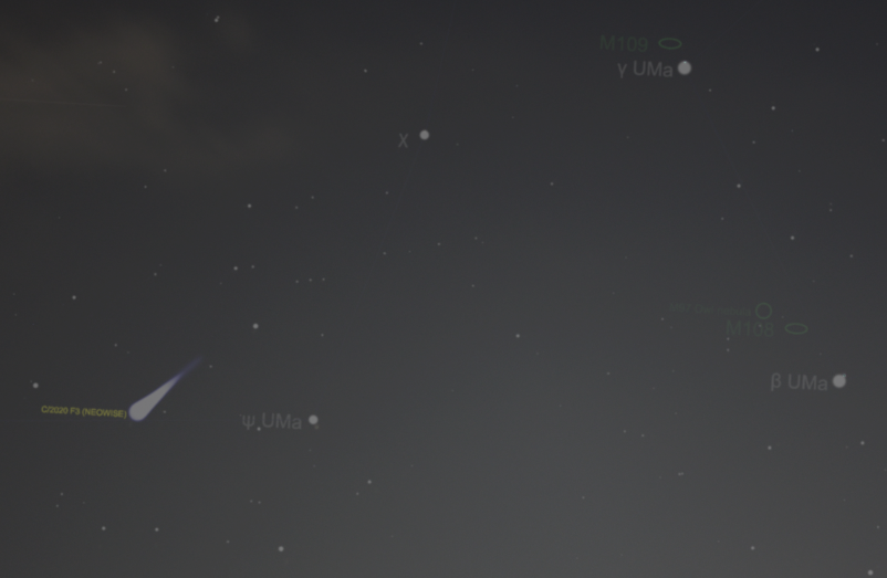 Nightsky with sky map overlay